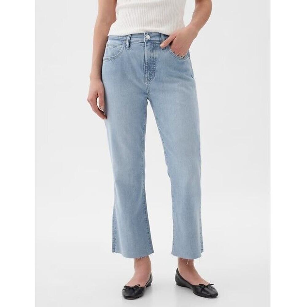 Gap Jeans Women 32 14 Tall Blue Denim Light Wash Kick Fit High-Rise Straight NWT